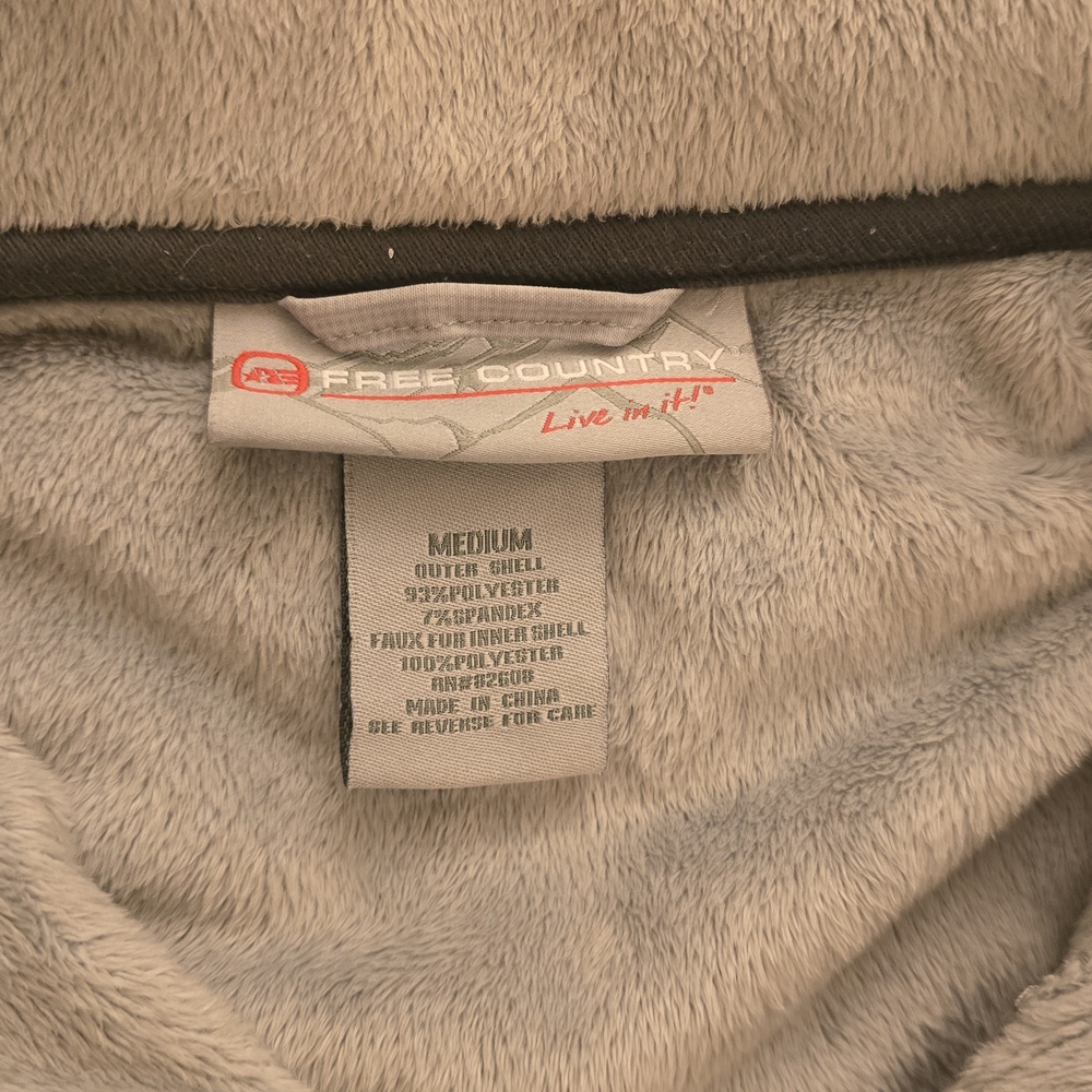 Gray Hooded Wind/water Jacket With Fleece Lining Size MED - Picture 4 of 6